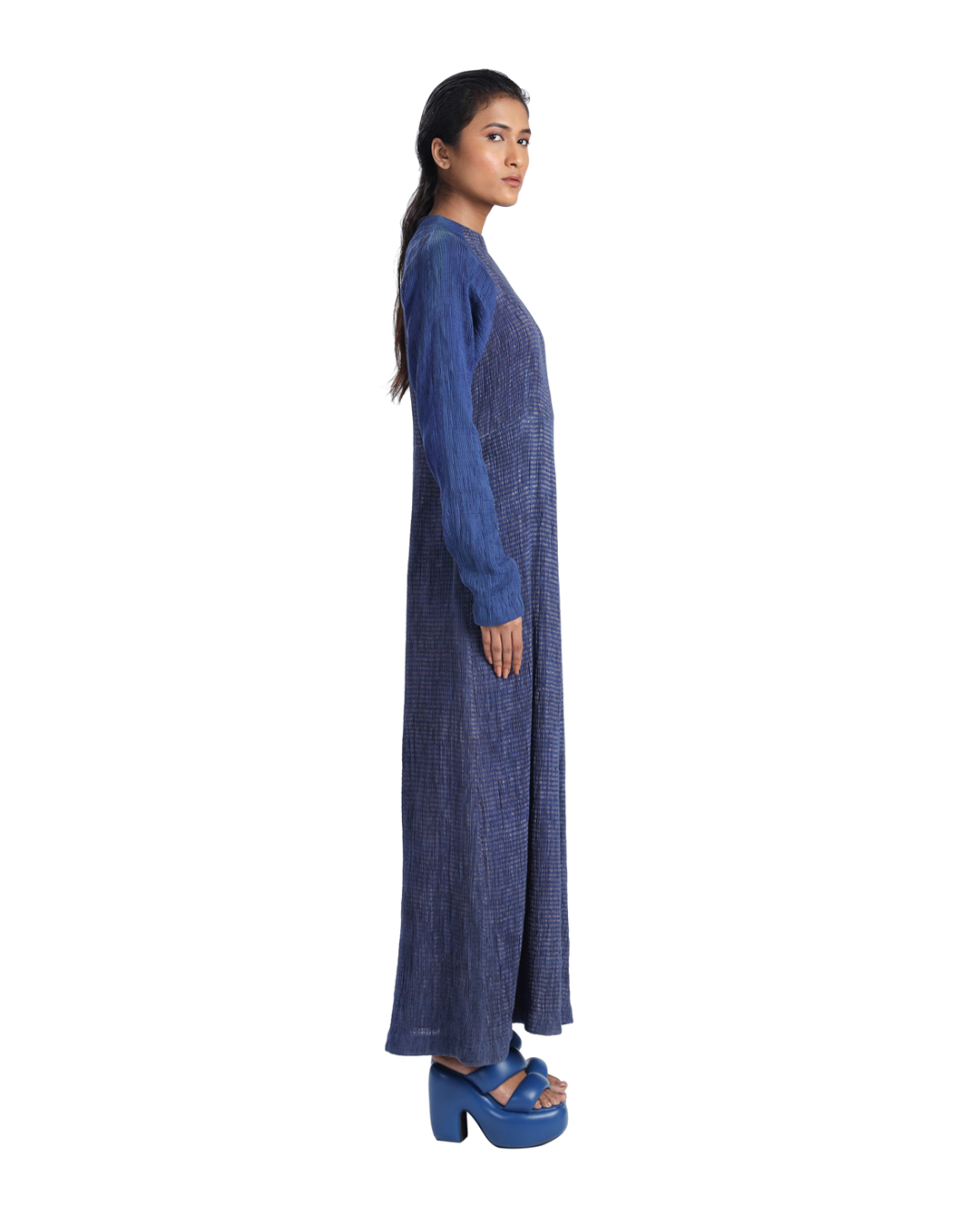 Handwoven Metallic Kinji Long Sleeved Dress
