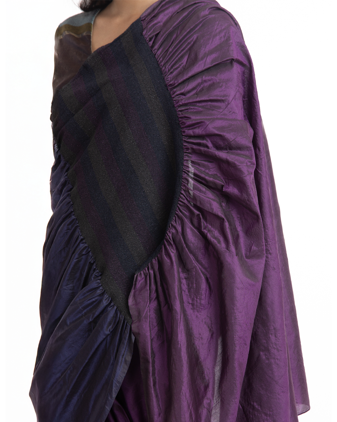 Handwoven Purple Blue Kinji Palla Saree