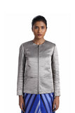 Handwoven Texture Liquid Molten Silver Jacket (Delivery in 4-6 Weeks)