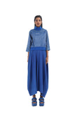 Handwoven Blue Crinkle Skirt
