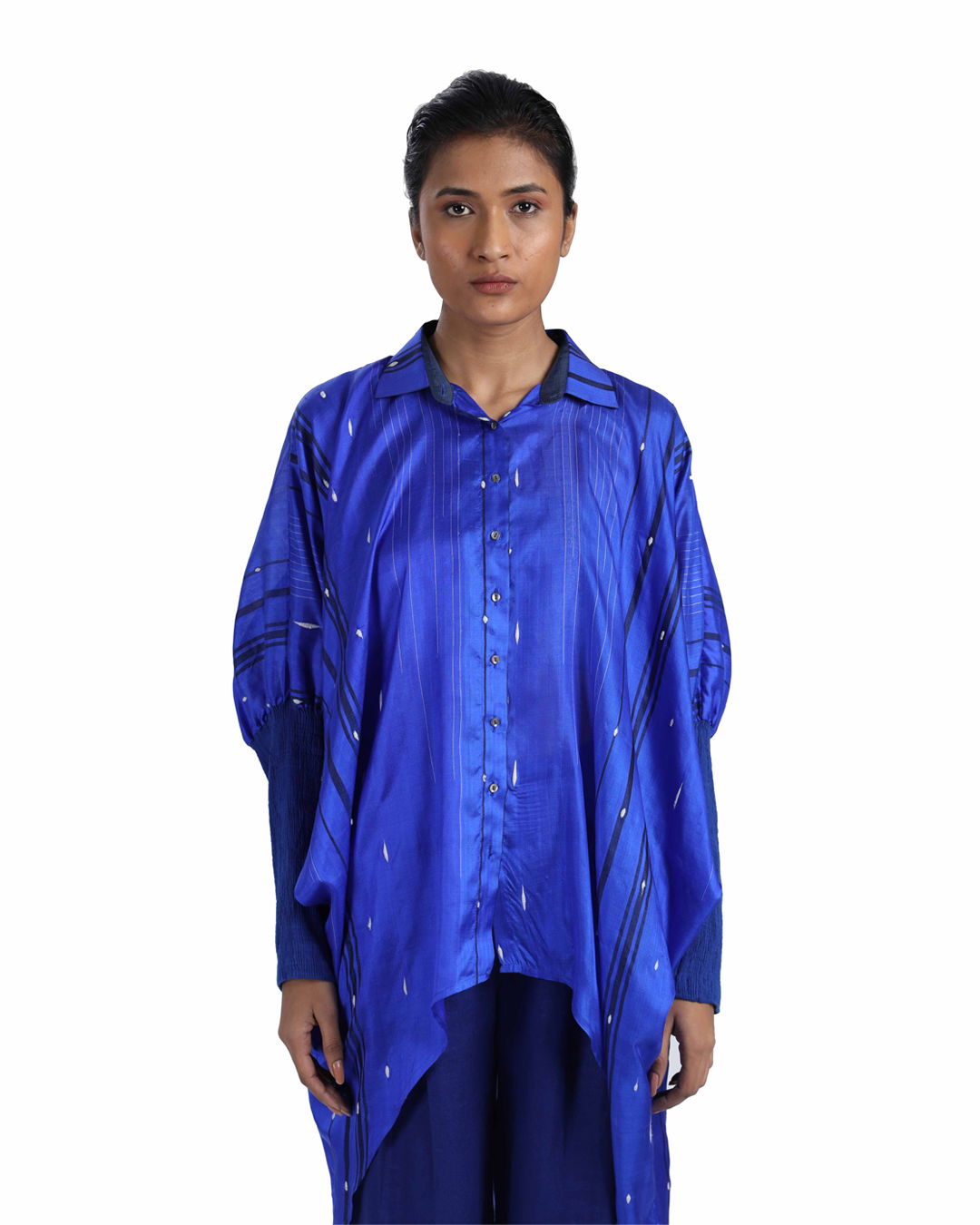 Handwoven Silk Snow Cube Kinji Sleeve Top