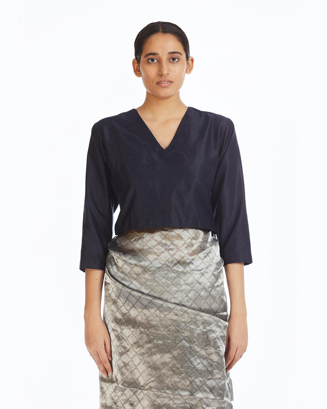 Handwoven Silver Longline Metallic Saree