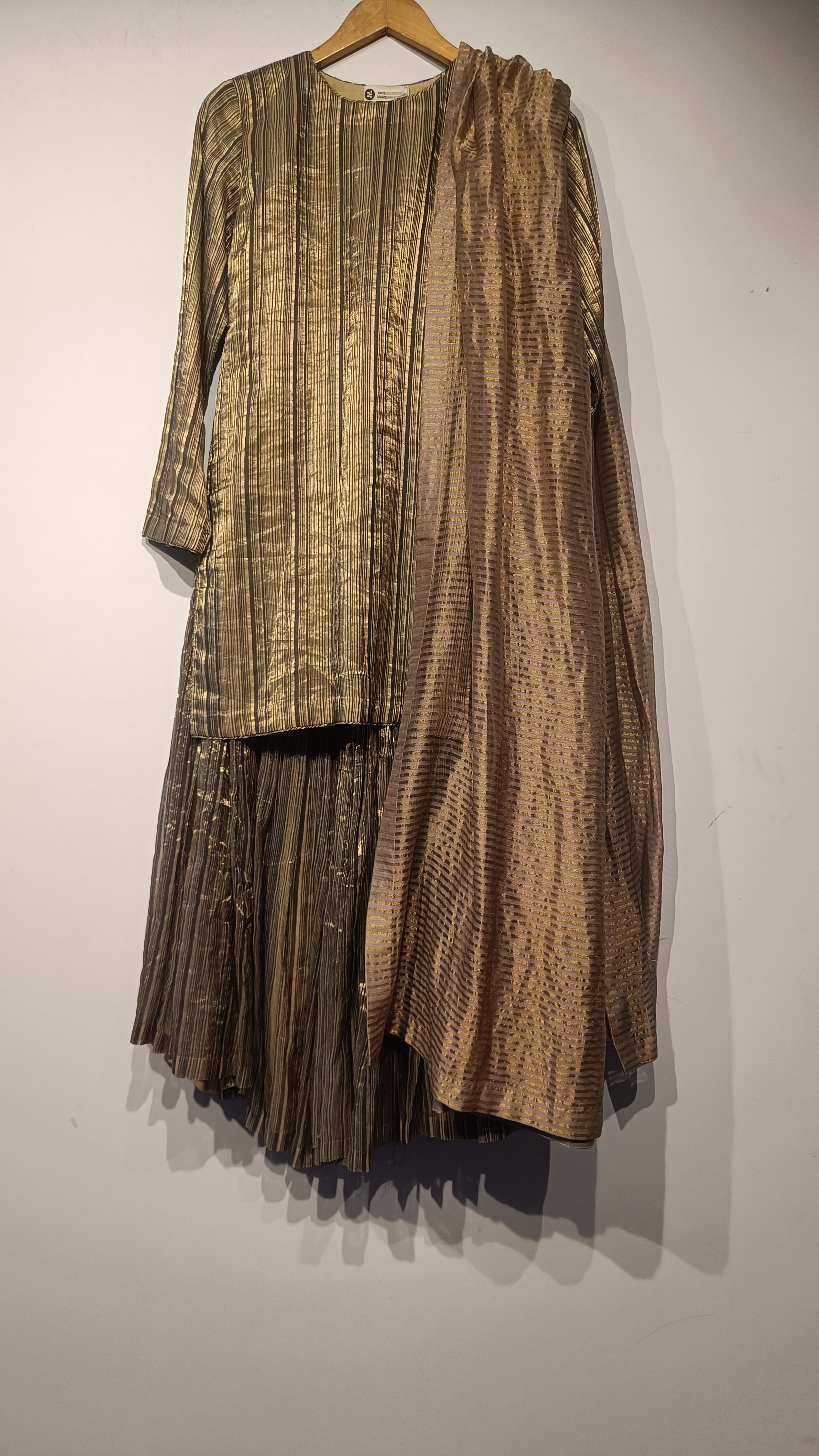 Handwoven Silk Striped Sharara Set