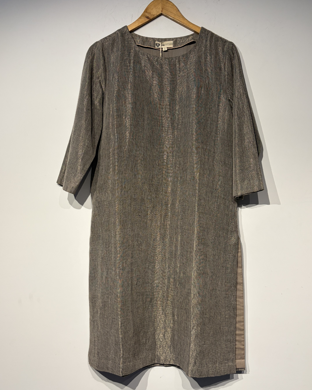 Handwoven Silk Linen Zari Jaamdani Tunic