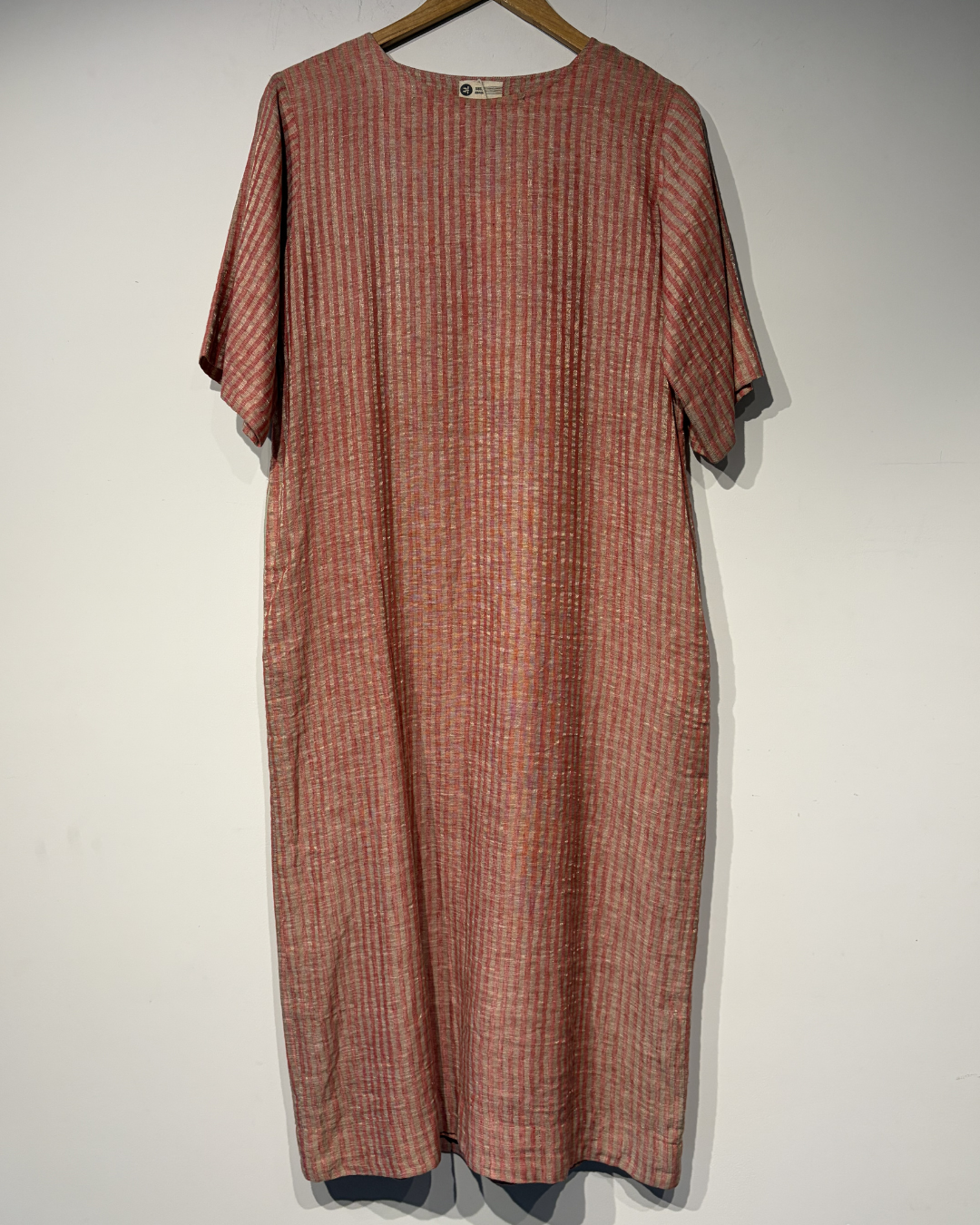 Handwoven Linen Silk Zari Shift Dress
