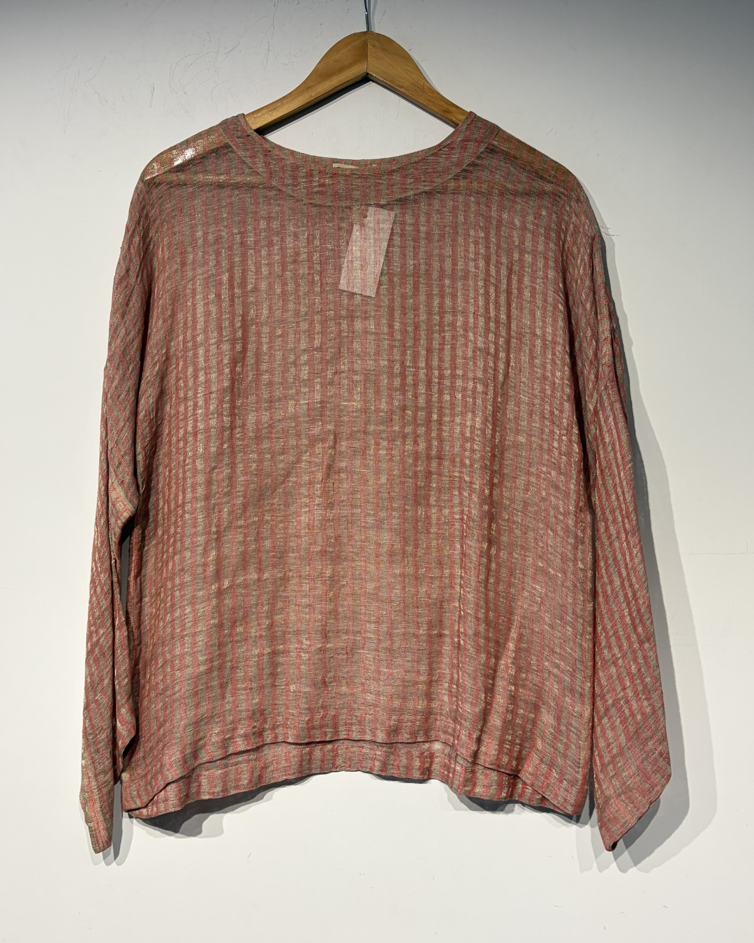 Handwoven Linen Silk Zari Striped Top