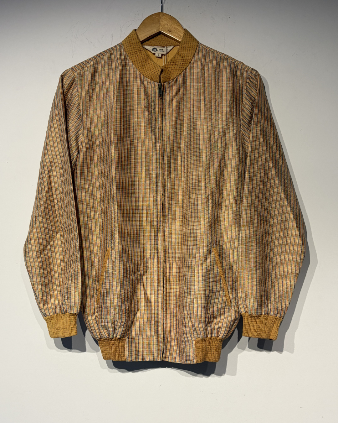Handwoven Silk chckered Bomber Jacket