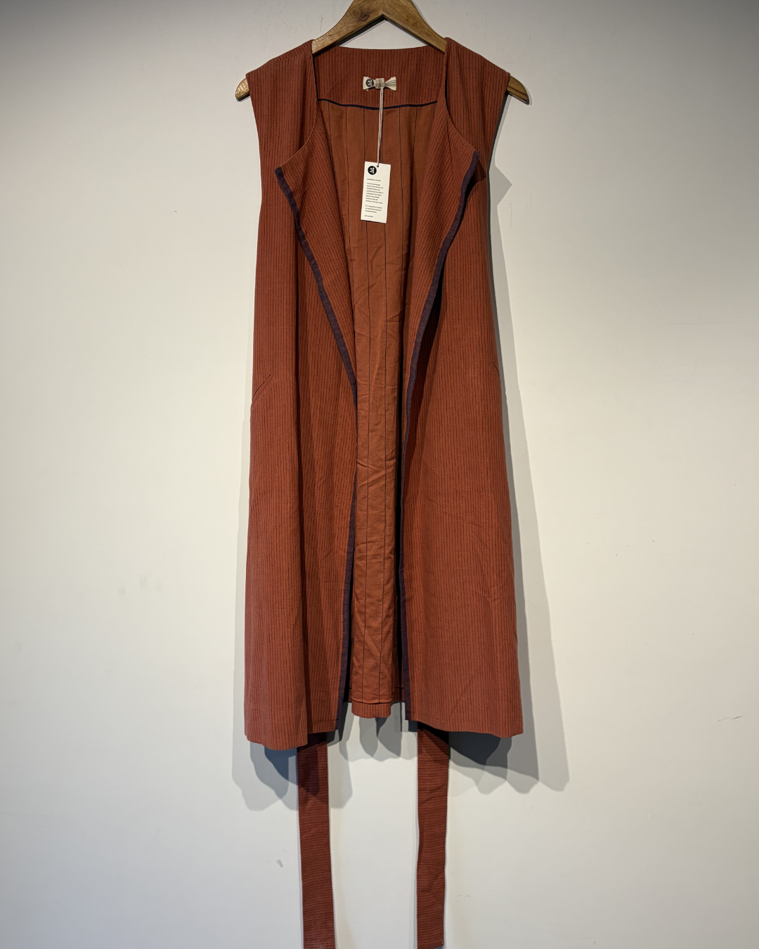 Handwoven Red striped cotton Jacket