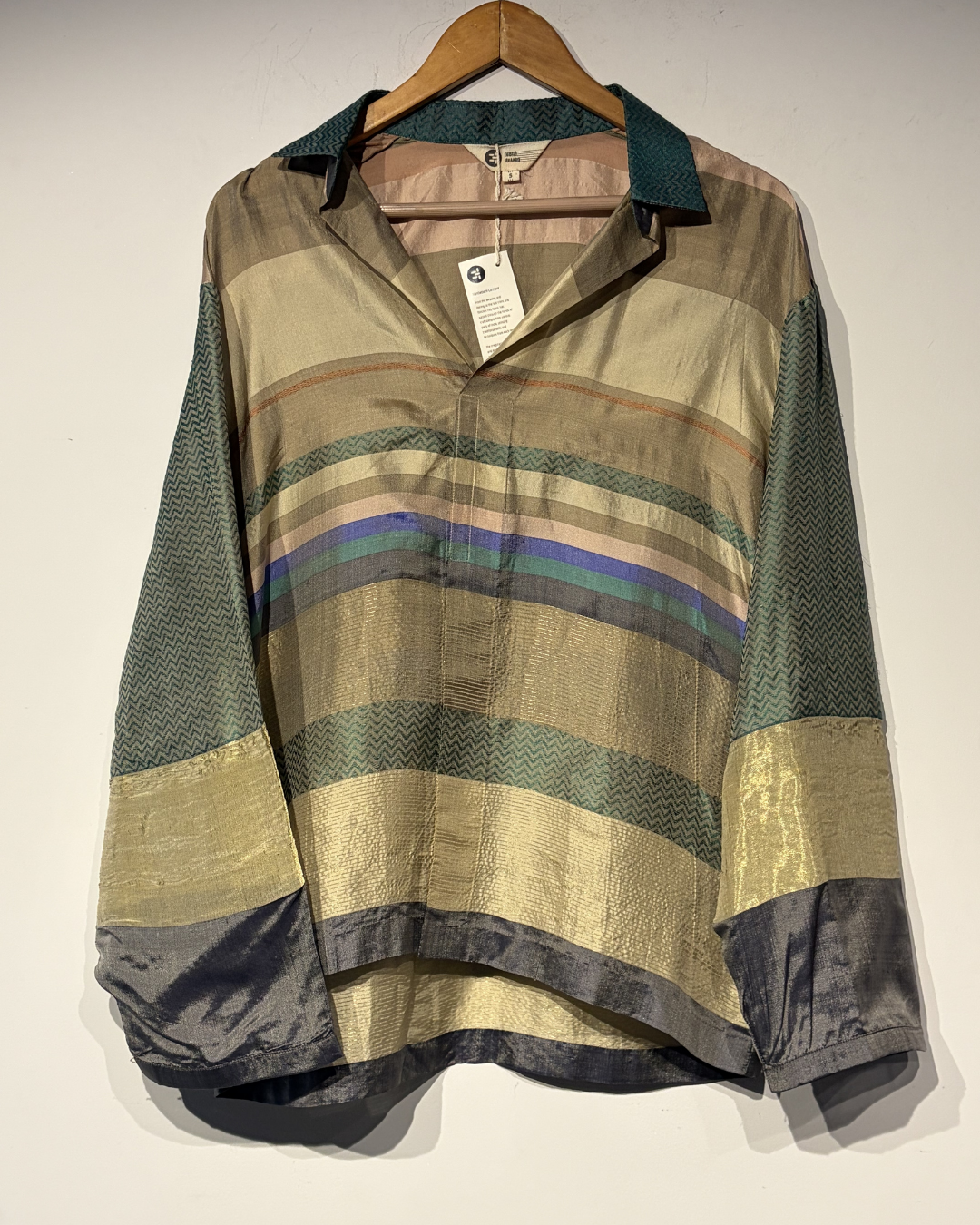 Handwoven Silk engineered Striped shirt