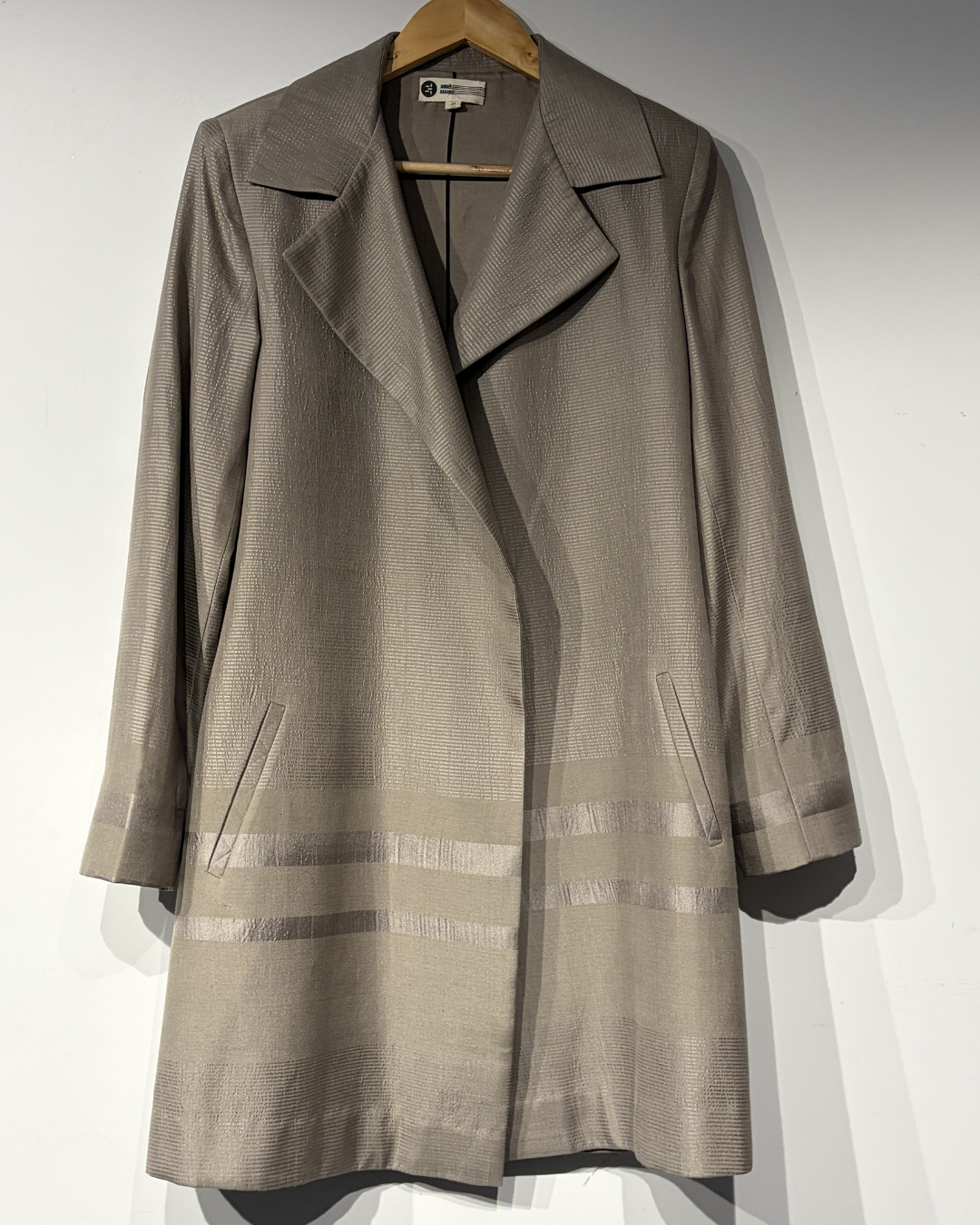 Handwoven Engineered Silk Striped Trench Coat