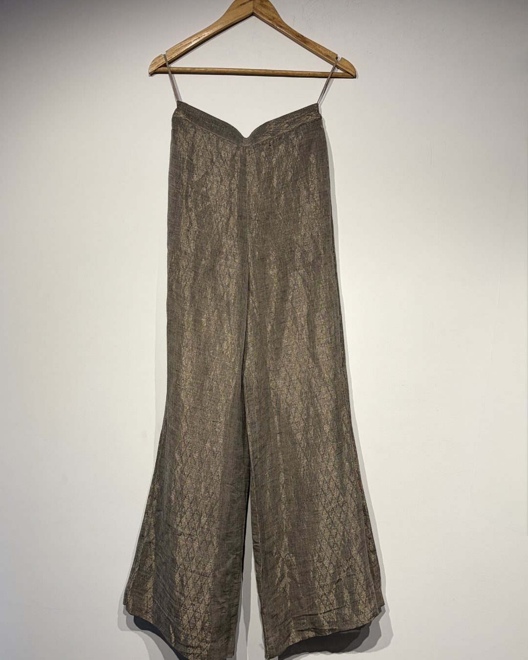 Handwoven Silk metallic Jaamdani trousers