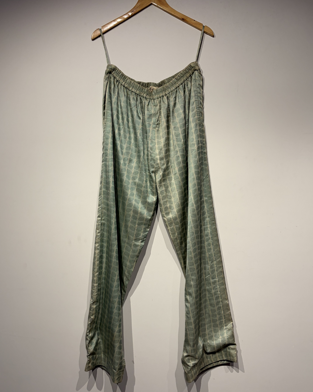 Handwoven Pink Metallic Textured Trousers