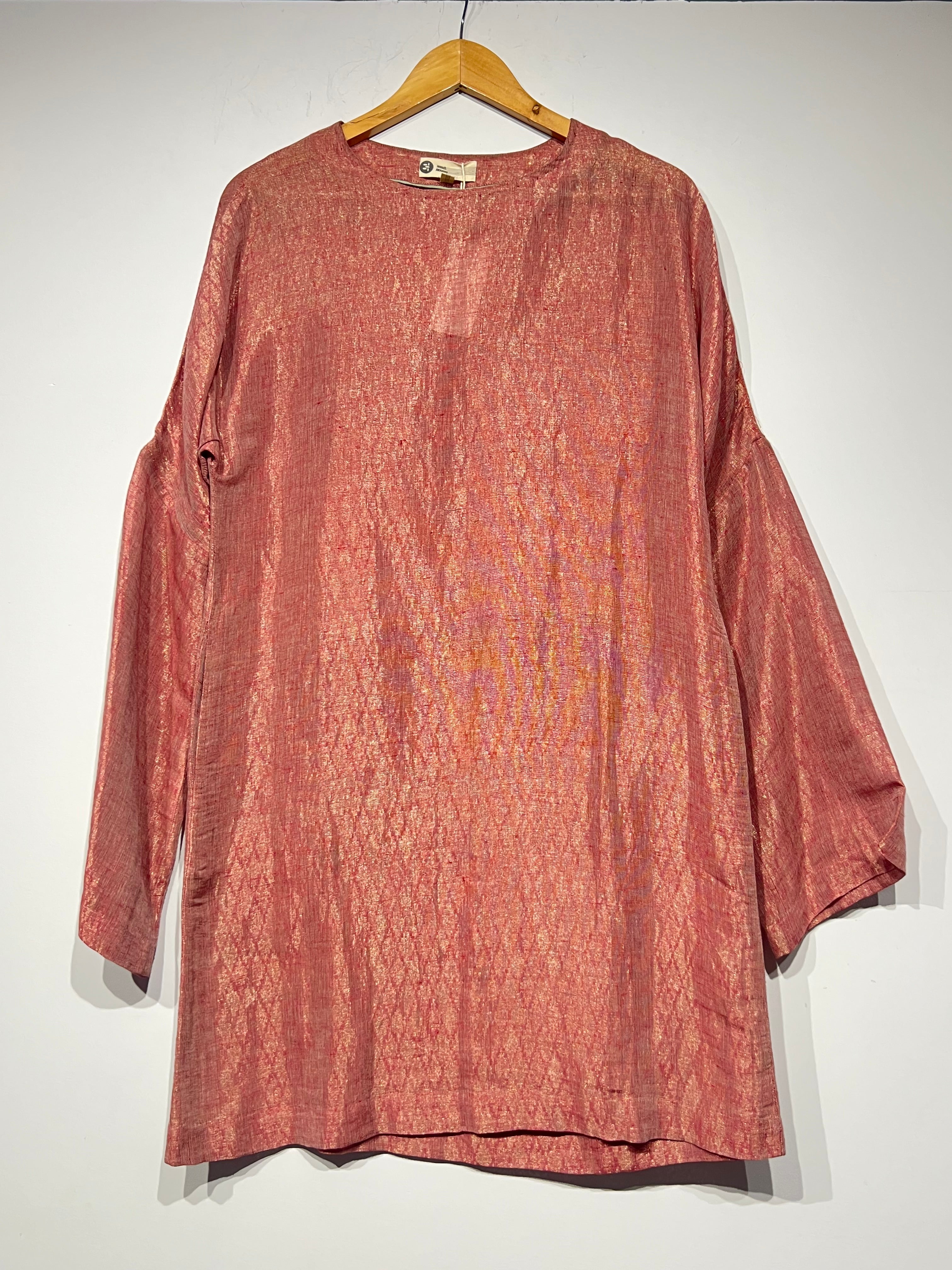 Handwoven Jaamdani Silk Zari Tunic