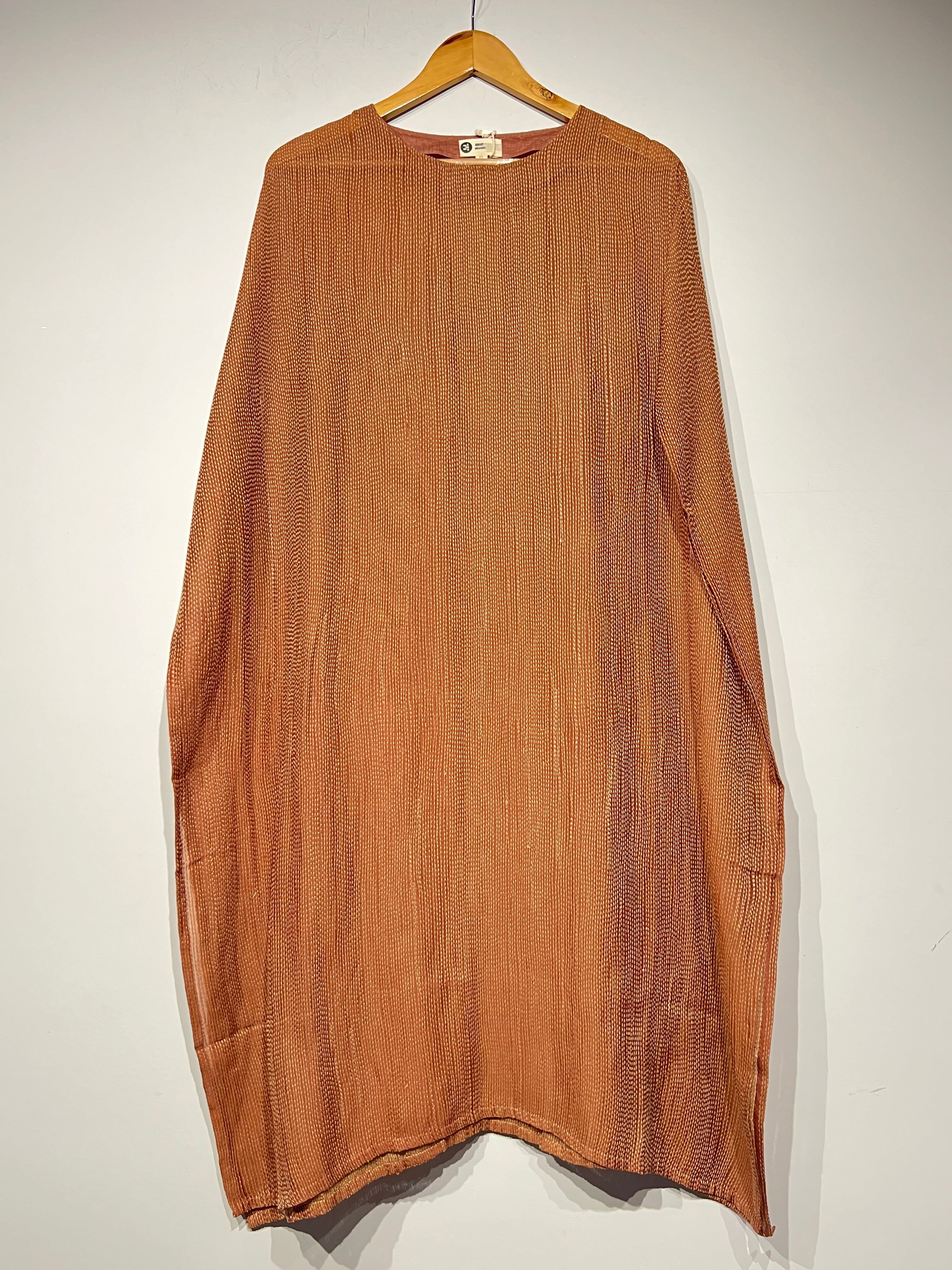 Handwoven Running Stitch texture cotton loose kaftan