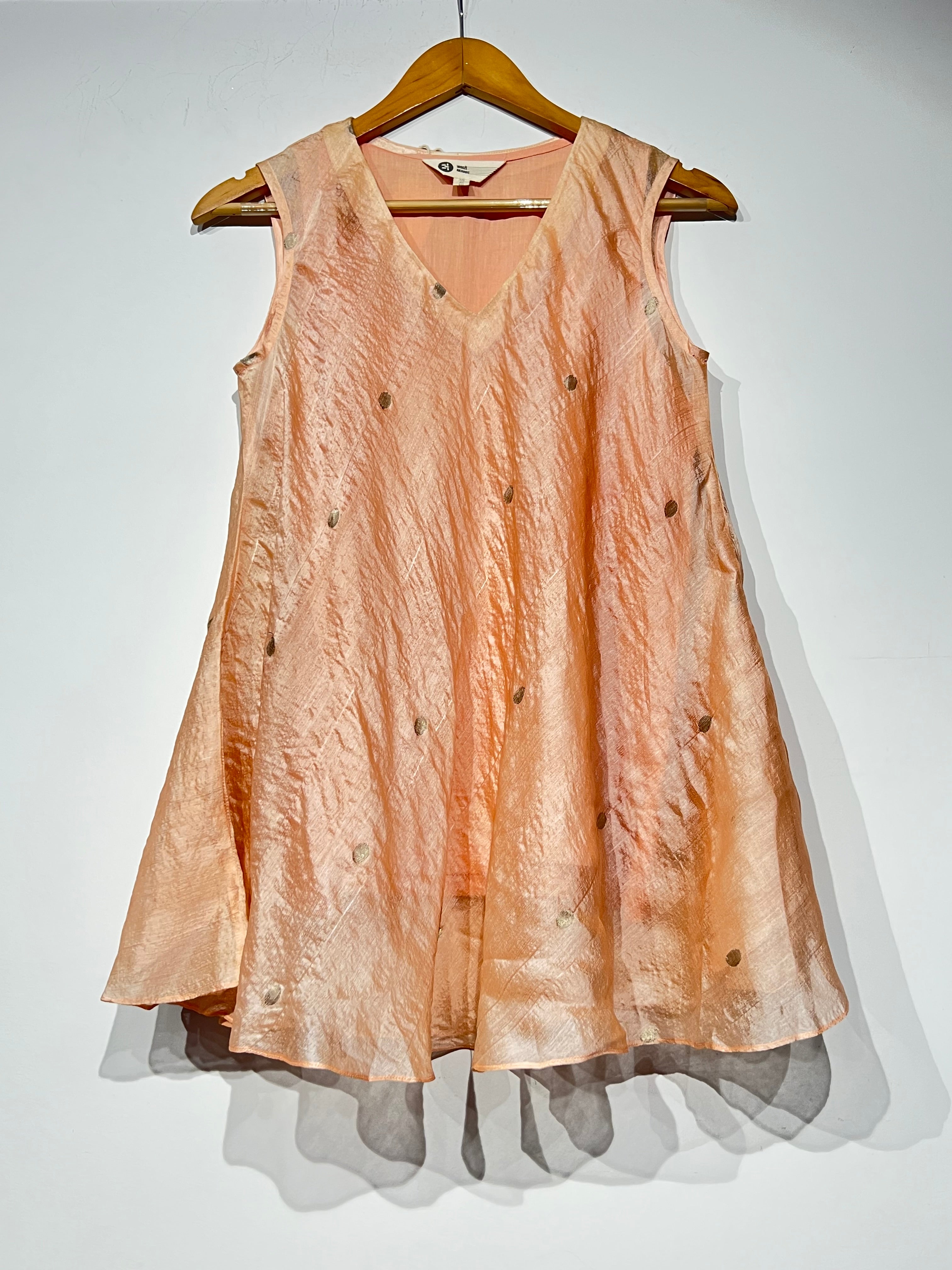 Handwoven sleeveless silk jaamdani Flaired Top