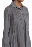 Handwoven Black and White Checkered Smocking Top