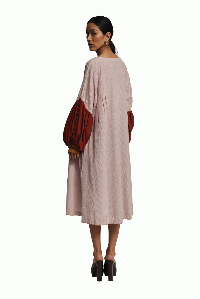 Handspun Pink Balloon Sleeve Dress