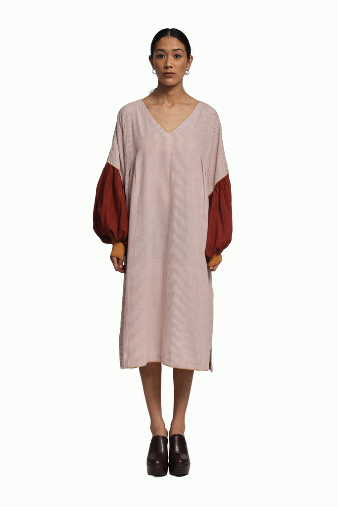 Handspun Pink Balloon Sleeve Dress