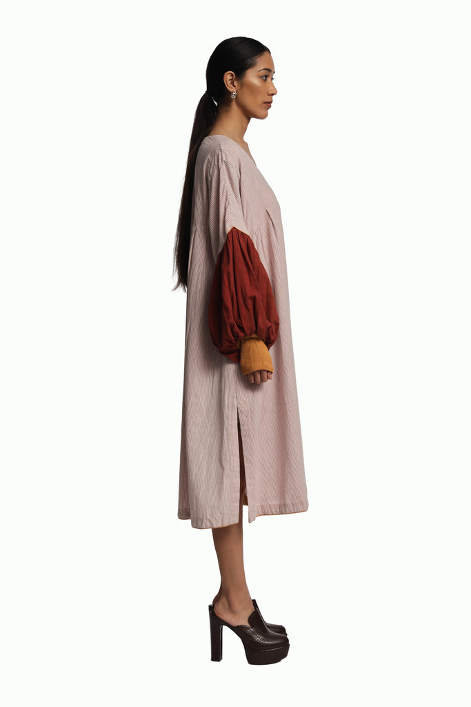 Handspun Pink Balloon Sleeve Dress