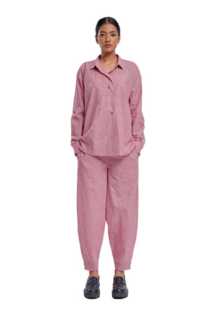 Handspun and Handwoven Pink checkred shirt