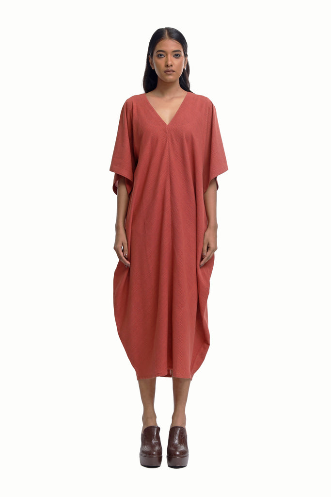 Handwoven Striped Cotton Cocoon Dress