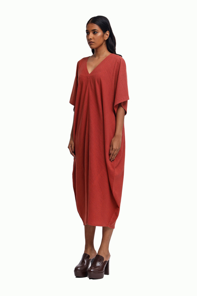 Handwoven Striped Cotton Cocoon Dress