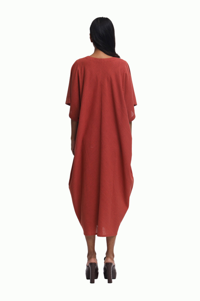 Handwoven Striped Cotton Cocoon Dress