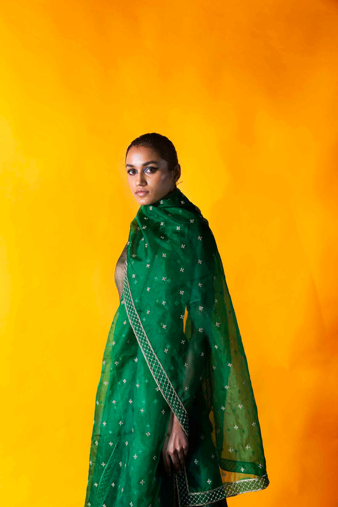 Handwoven Green Forest Dupatta