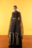 Handwoven Black Chevron Lehenga Set