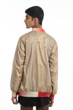 Handwoven Striped Silk Bomber Jacket