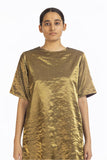 Handwoven liquid Molten Gold Metallic Tunic