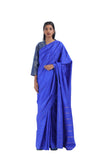 Handwoven Blue Gold Silk Kanjeevaram Saree