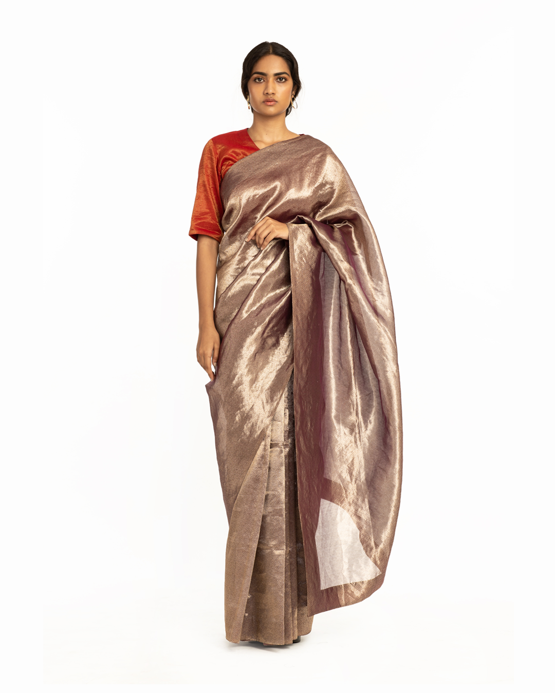 Handwoven Electirc maroon Textured Saree