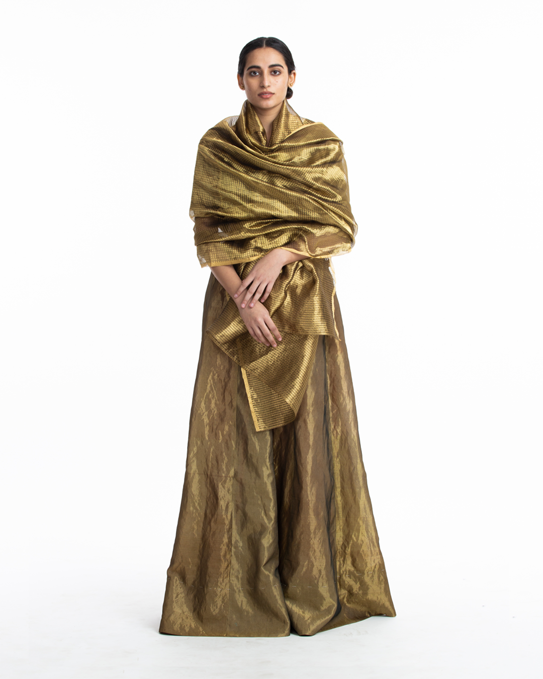Handwoven Liquid Motlen Gold Textured Dupatta