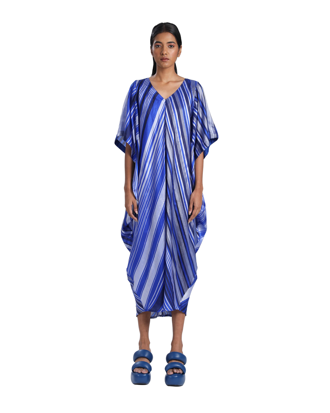Handwoven Silk Striped Cocoon Dress