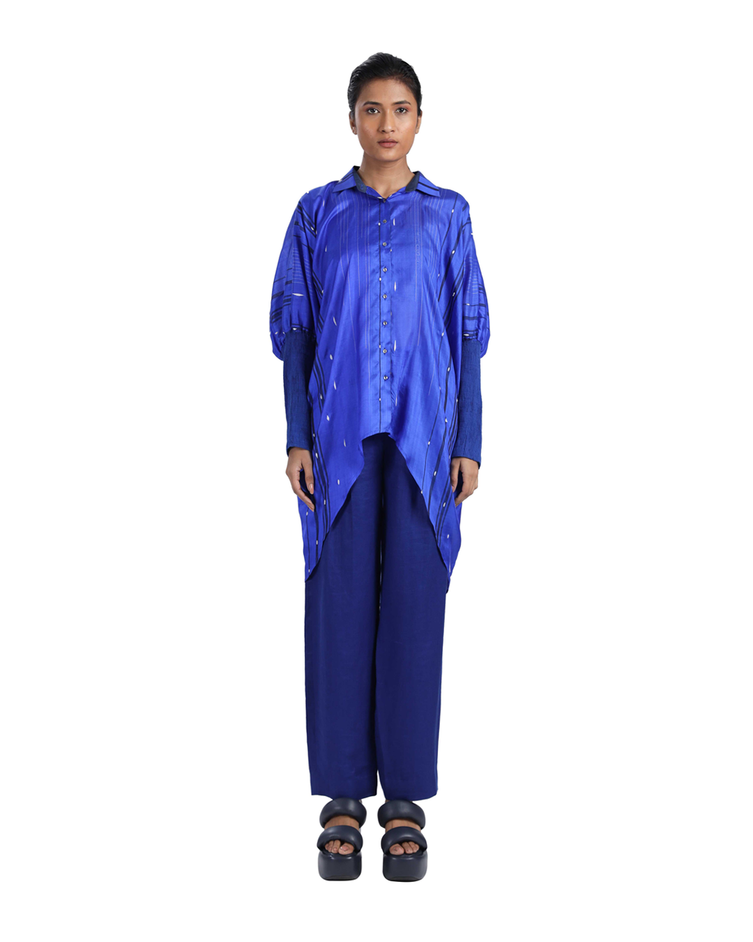 Handwoven Silk Snow Cube Kinji Sleeve Top