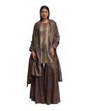 Handwoven engineered striped Silk Sharara Set with Silk Striped Dupatta
