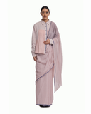 Handwoven Pink Cotton Kinji Palla Striped Saree