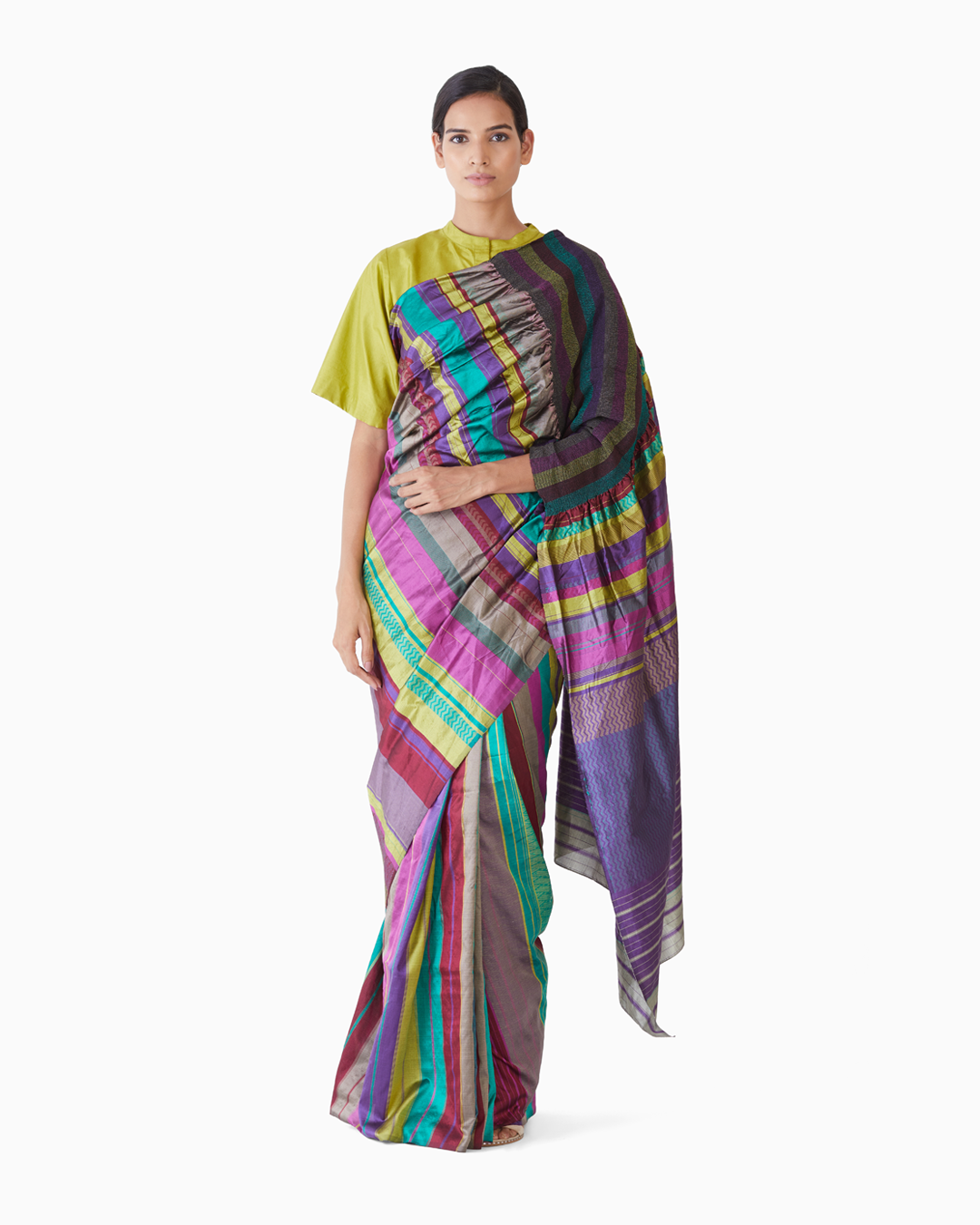 Handwoven Multicolour Kinji Palla Saree