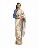 Handwoven Electirc Blue Textured Saree