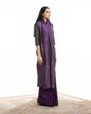 Handwoven Purple Circle Silk Saree
