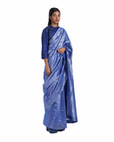 Handwoven Silk Metallic Chevron Saree
