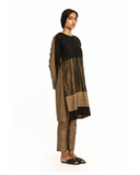 Handwoven black brown engineered tunic