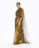 Handwoven Liquid Molten Gold Metallic Saree