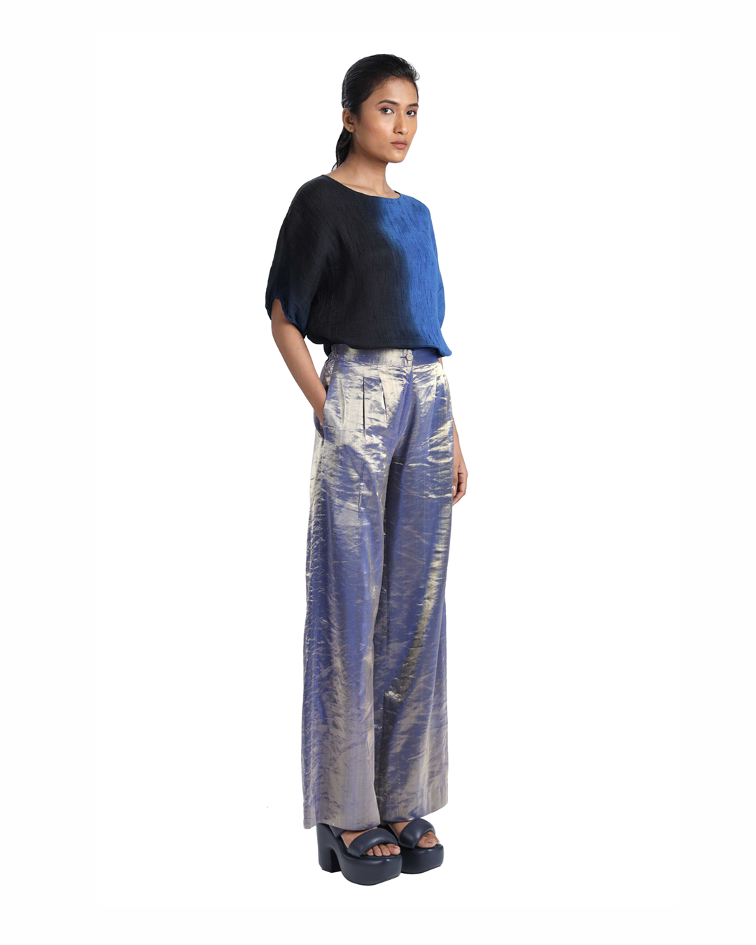 Handwoven Kinji Cotton Silk Ombre Top