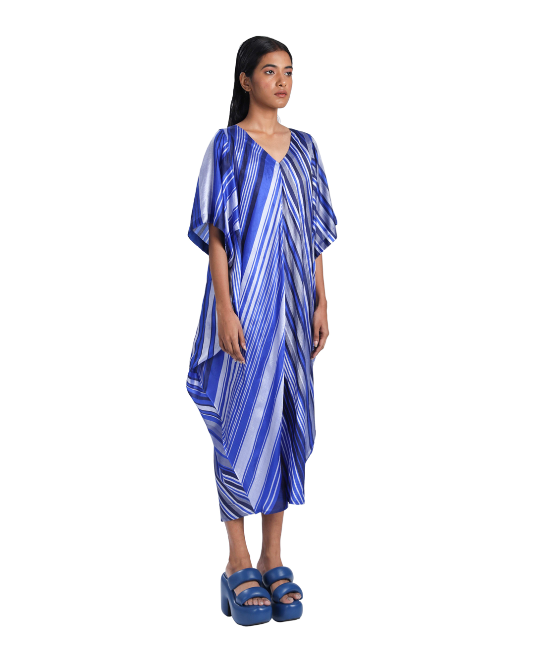 Handwoven Silk Striped Cocoon Dress