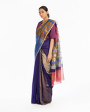 Handwoven Blue Purple Engineered Saree