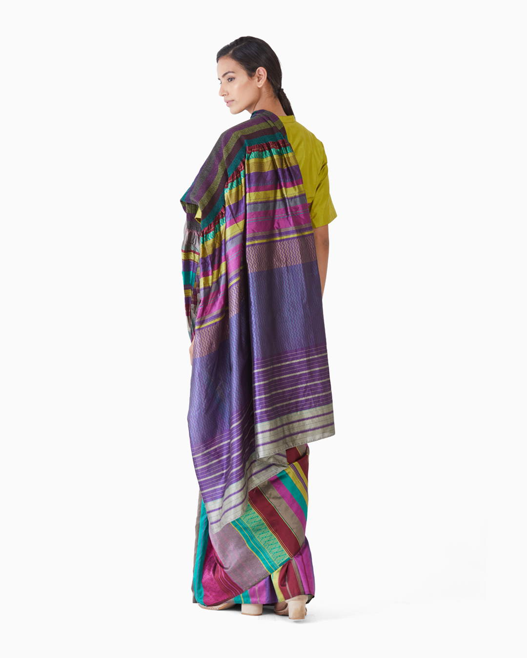 Handwoven Multicolour Kinji Palla Saree