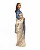 Handwoven Electirc Blue Textured Saree