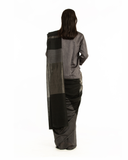 Handwovem Grey Black Engineered Cotton Saree